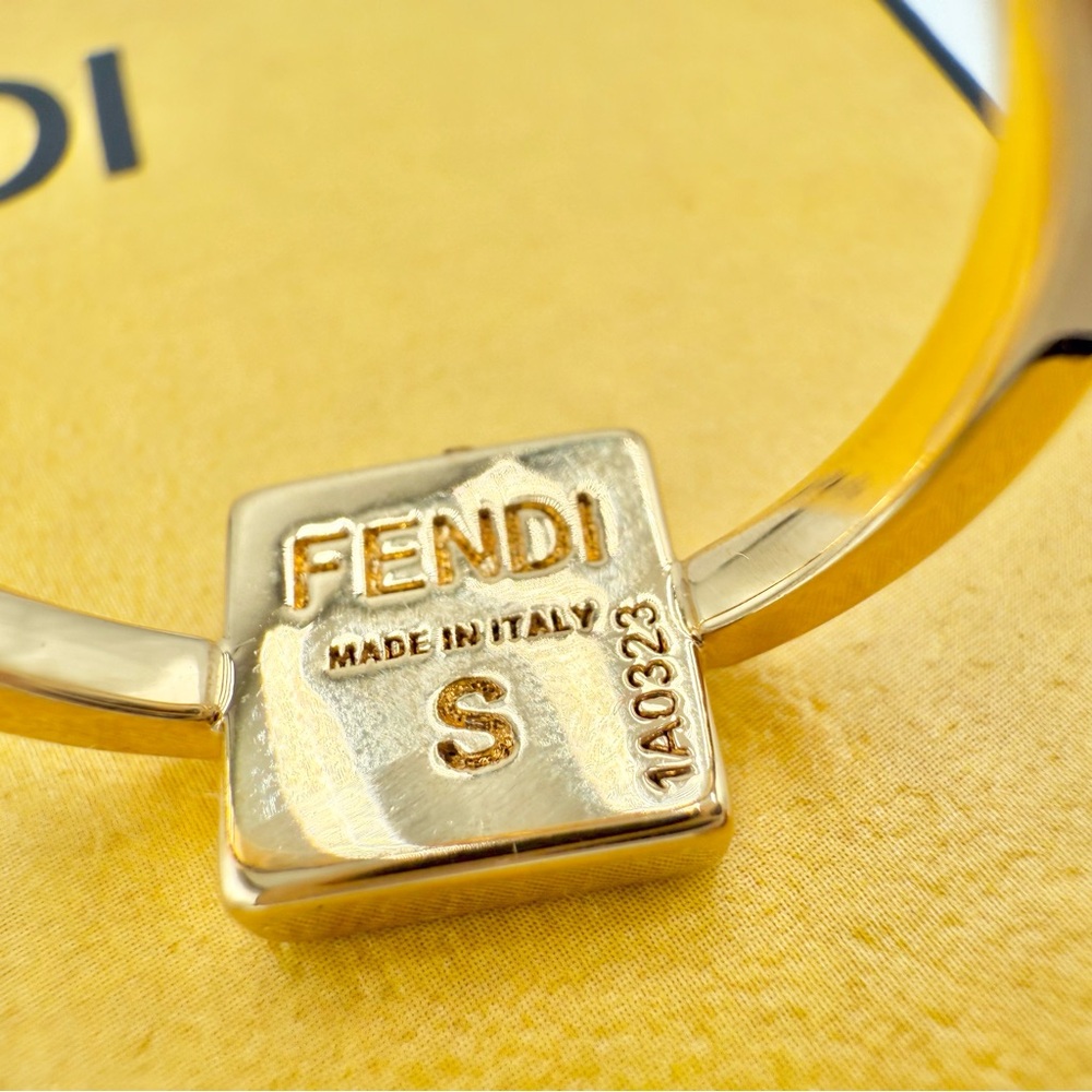 Fendi Gold Ring with Black Accent Luxury NEW 5 3/4 - Picture 4 of 4